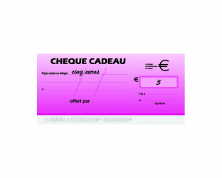 Chèque cadeau de 5 euros