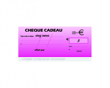 Chèque cadeau de 5 euros 