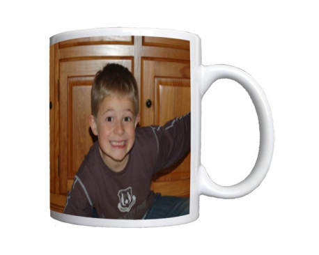 Mug blanc argile à personnaliser avec une photo