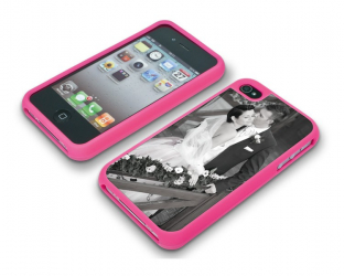 Coque de protection rose pour Iphone 4 et 4s personnalisée avec une photo