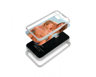 Coque de protection grise pour Iphone 4 et 4s personnalisée avec une photo