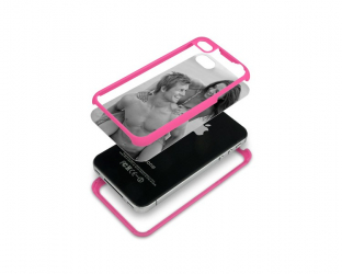 Coque de protection rose pour Iphone 4 et 4s personnalisée avec une photo