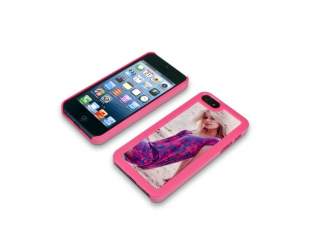Coque de protection rose pour Iphone 5 personnalisée avec une photo