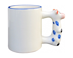 Mug avec poignée en forme de vache à personnaliser avec une photo