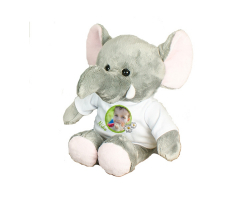 Eléphant en peluche avec tee-shirt personnalisable